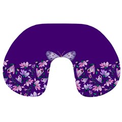 Purple Spring Butterfly Travel Neck Pillows