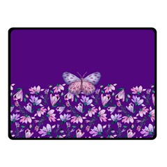 Purple Spring Butterfly Double Sided Fleece Blanket (small) 