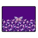 Purple Spring Butterfly Double Sided Fleece Blanket (Small)  45 x34  Blanket Front