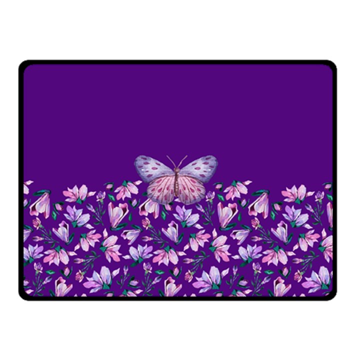 Purple Spring Butterfly Double Sided Fleece Blanket (Small) 