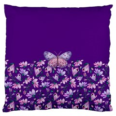 Purple Spring Butterfly Standard Flano Cushion Case (one Side)