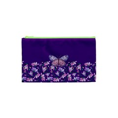 Purple Spring Butterfly Cosmetic Bag (xs)