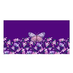 Purple Spring Butterfly Satin Shawl by lucia