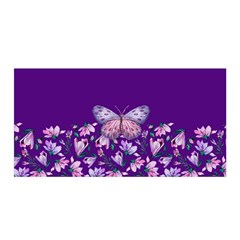 Purple Spring Butterfly Satin Wrap