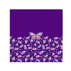 Purple Spring Butterfly Small Satin Scarf (square) by lucia