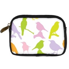 Bird Watching - Colorful Pastel Digital Camera Leather Case by WensdaiAmbrose