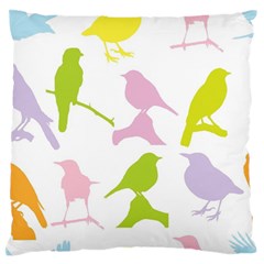 Bird Watching - Colorful Pastel Large Flano Cushion Case (two Sides) by WensdaiAmbrose