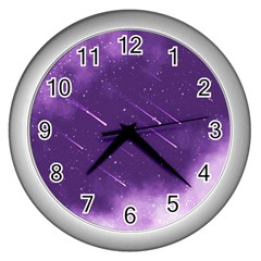 Meteors Wall Clock (silver) by bunart