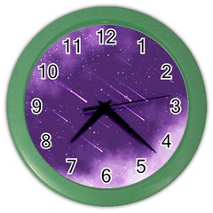 Meteors Color Wall Clock by bunart