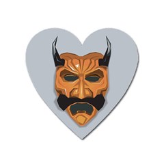 Mask India South Culture Heart Magnet by Sudhe