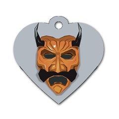 Mask India South Culture Dog Tag Heart (two Sides) by Sudhe