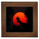 Giraffe Animal Africa Sunset Framed Tiles Front