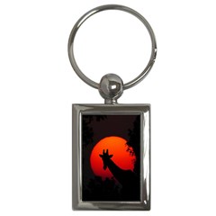 Giraffe Animal Africa Sunset Key Chains (rectangle)  by Sudhe