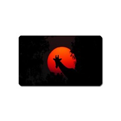 Giraffe Animal Africa Sunset Magnet (name Card) by Sudhe