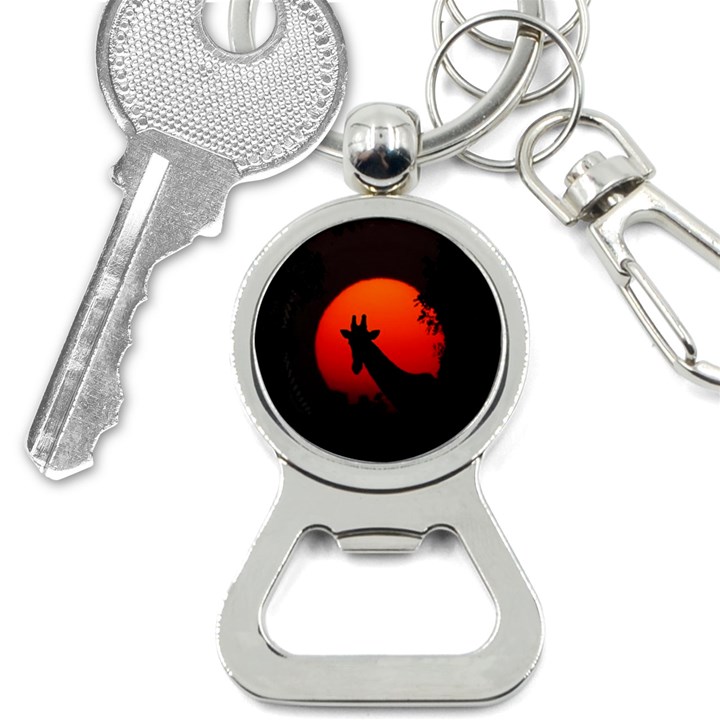 Giraffe Animal Africa Sunset Bottle Opener Key Chains