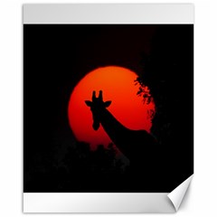 Giraffe Animal Africa Sunset Canvas 16  X 20  by Sudhe