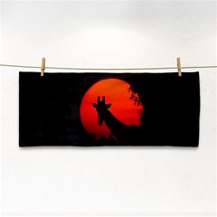 Giraffe Animal Africa Sunset Hand Towel by Sudhe