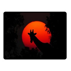 Giraffe Animal Africa Sunset Fleece Blanket (small) by Sudhe