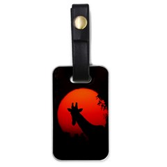 Giraffe Animal Africa Sunset Luggage Tags (one Side)  by Sudhe