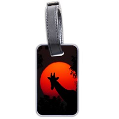 Giraffe Animal Africa Sunset Luggage Tags (two Sides) by Sudhe