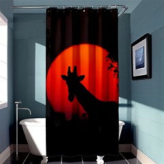 Giraffe Animal Africa Sunset Shower Curtain 36  X 72  (stall)  by Sudhe