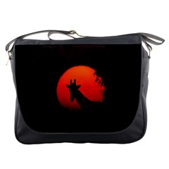 Giraffe Animal Africa Sunset Messenger Bag