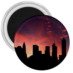 Skyline Panoramic City Architecture 3  Magnets by Sudhe