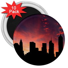 Skyline Panoramic City Architecture 3  Magnets (10 Pack)  by Sudhe