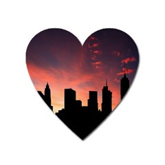 Skyline Panoramic City Architecture Heart Magnet by Sudhe