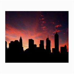 Skyline Panoramic City Architecture Small Glasses Cloth (2-side) by Sudhe