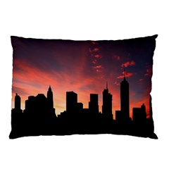 Skyline Panoramic City Architecture Pillow Case by Sudhe