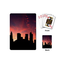 Skyline Panoramic City Architecture Playing Cards (mini) by Sudhe