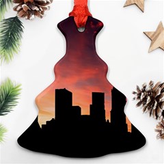 Skyline Panoramic City Architecture Christmas Tree Ornament (two Sides) by Sudhe