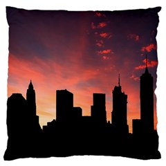 Skyline Panoramic City Architecture Large Cushion Case (one Side) by Sudhe