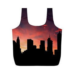 Skyline Panoramic City Architecture Full Print Recycle Bag (m) by Sudhe