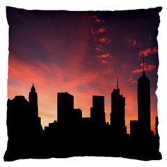 Skyline Panoramic City Architecture Standard Flano Cushion Case (one Side) by Sudhe