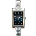 Skyline Night Star Sky Moon Sickle Rectangle Italian Charm Watch Front