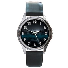 Skyline Night Star Sky Moon Sickle Round Metal Watch by Sudhe