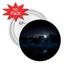 Skyline Night Star Sky Moon Sickle 2 25  Buttons (10 Pack)  by Sudhe