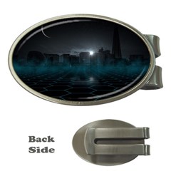 Skyline Night Star Sky Moon Sickle Money Clips (oval)  by Sudhe