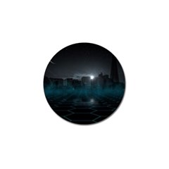 Skyline Night Star Sky Moon Sickle Golf Ball Marker by Sudhe