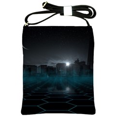 Skyline Night Star Sky Moon Sickle Shoulder Sling Bag by Sudhe