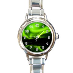 Aurora Borealis Northern Lights Sky Round Italian Charm Watch by Sudhe