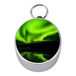 Aurora Borealis Northern Lights Sky Mini Silver Compasses Front