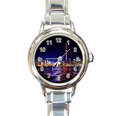 Toronto City Cn Tower Skydome Round Italian Charm Watch by Sudhe