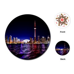 Toronto City Cn Tower Skydome Playing Cards (round) by Sudhe