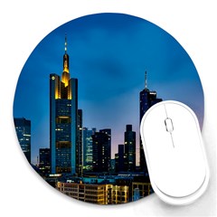 Frankfurt Germany Panorama City Round Mousepads by Sudhe