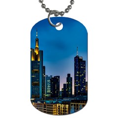 Frankfurt Germany Panorama City Dog Tag (two Sides) by Sudhe