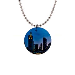 Frankfurt Germany Panorama City 1  Button Necklace by Sudhe