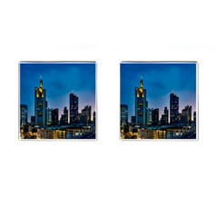 Frankfurt Germany Panorama City Cufflinks (square) by Sudhe